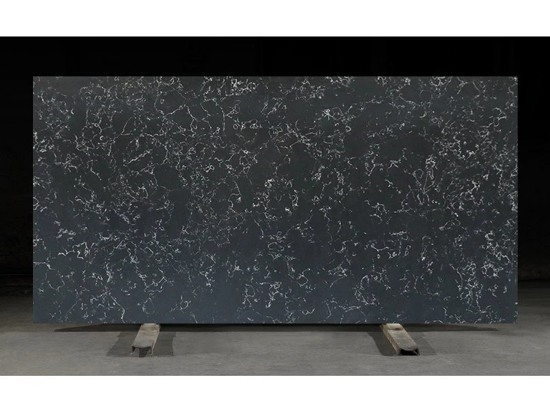 Black Marble Look Quartz overflater med hvite årer