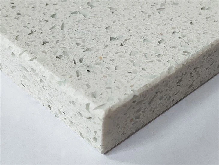 White crystal grain quartz stone slab (4)